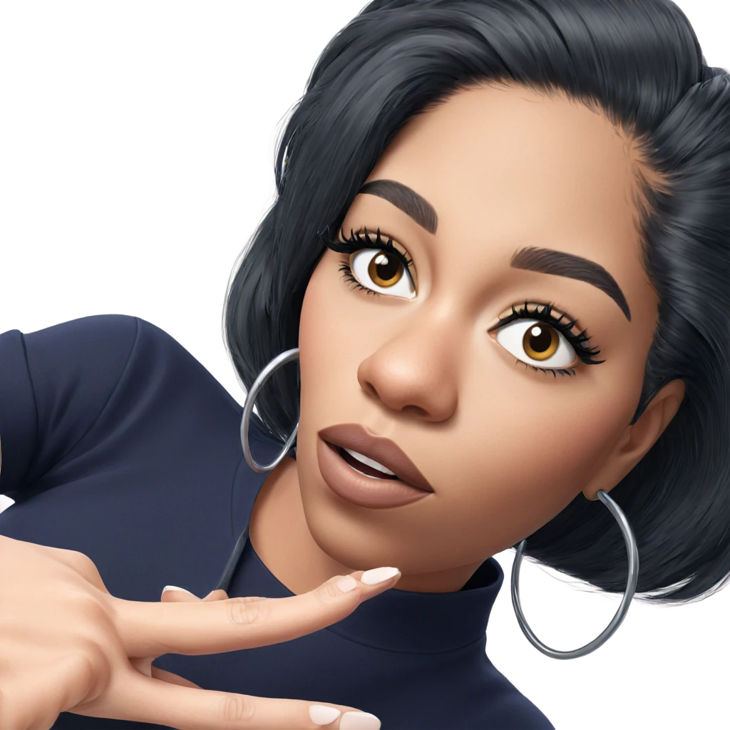 girl with black hair portrait emoji