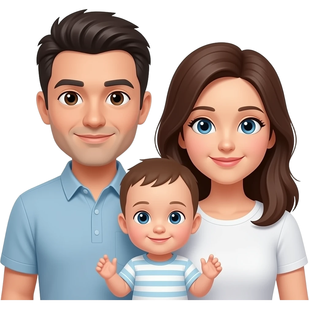 Papá mamá y bebé sin género emoji