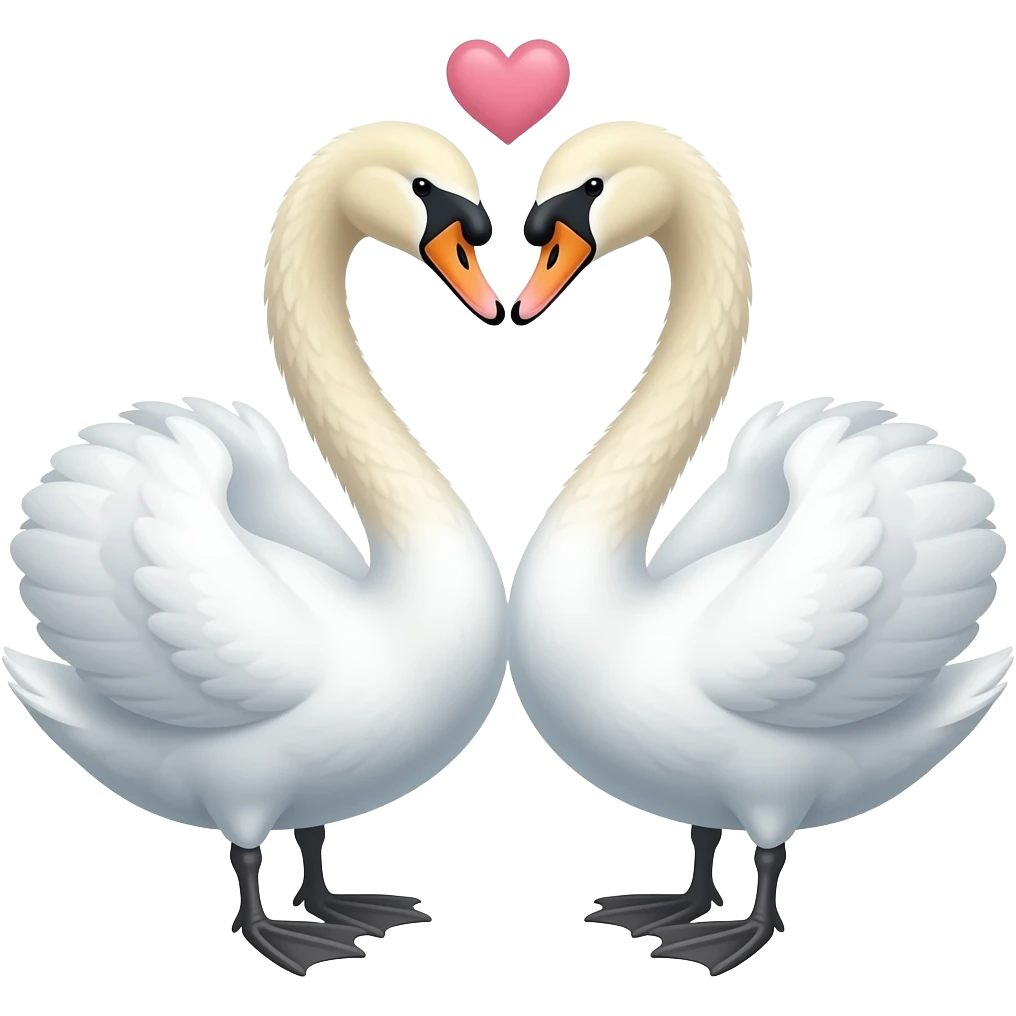 2 swans in love emoji emoji