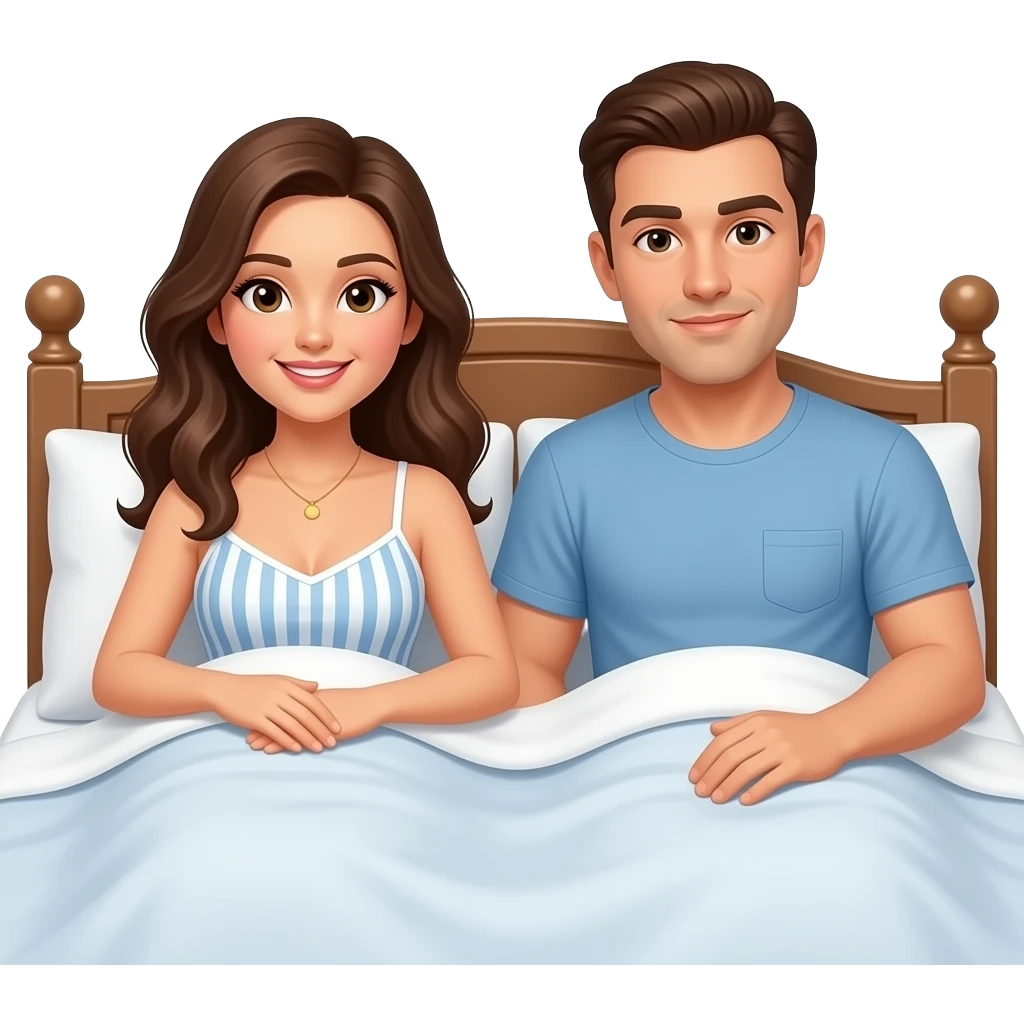nice chick on bed with guy sex emoji