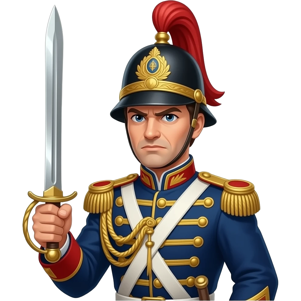 A hungarian hussar soldier looking pissed off emoji