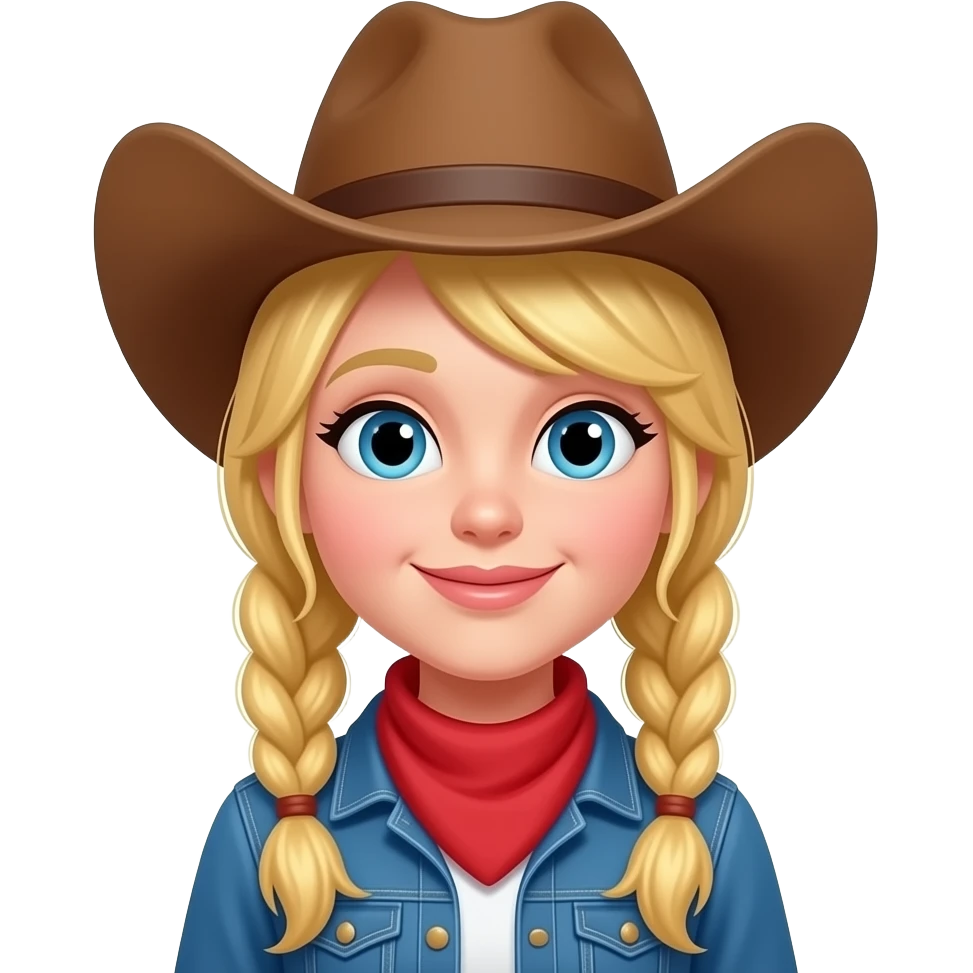 Cowgirl with blonde pigtails emoji