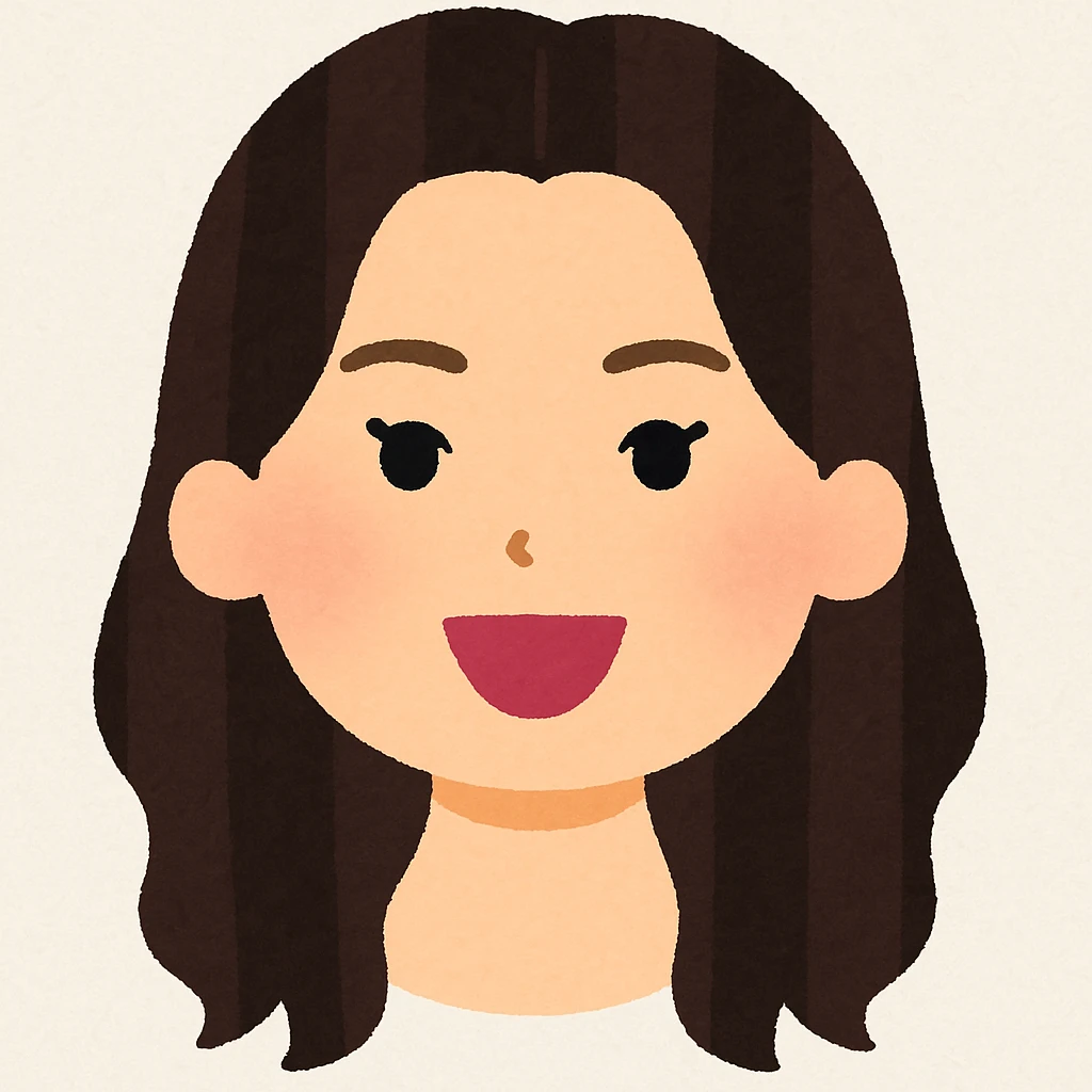 Kendall Jenner's head in Irasutoya style, friendly and cartoonish, simple shapes, soft colors, cheerful expression emoji