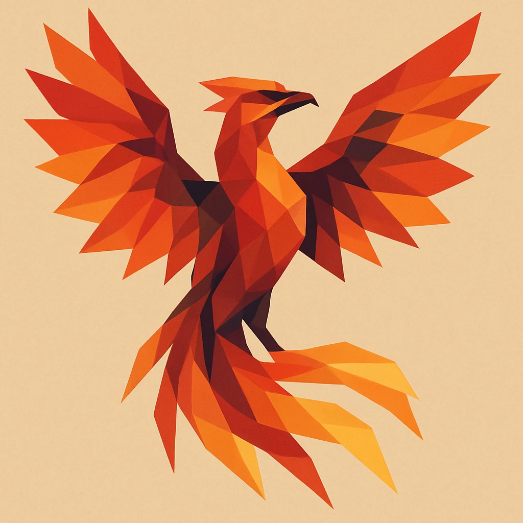 phoenix low-poly polygonal illustration emoji
