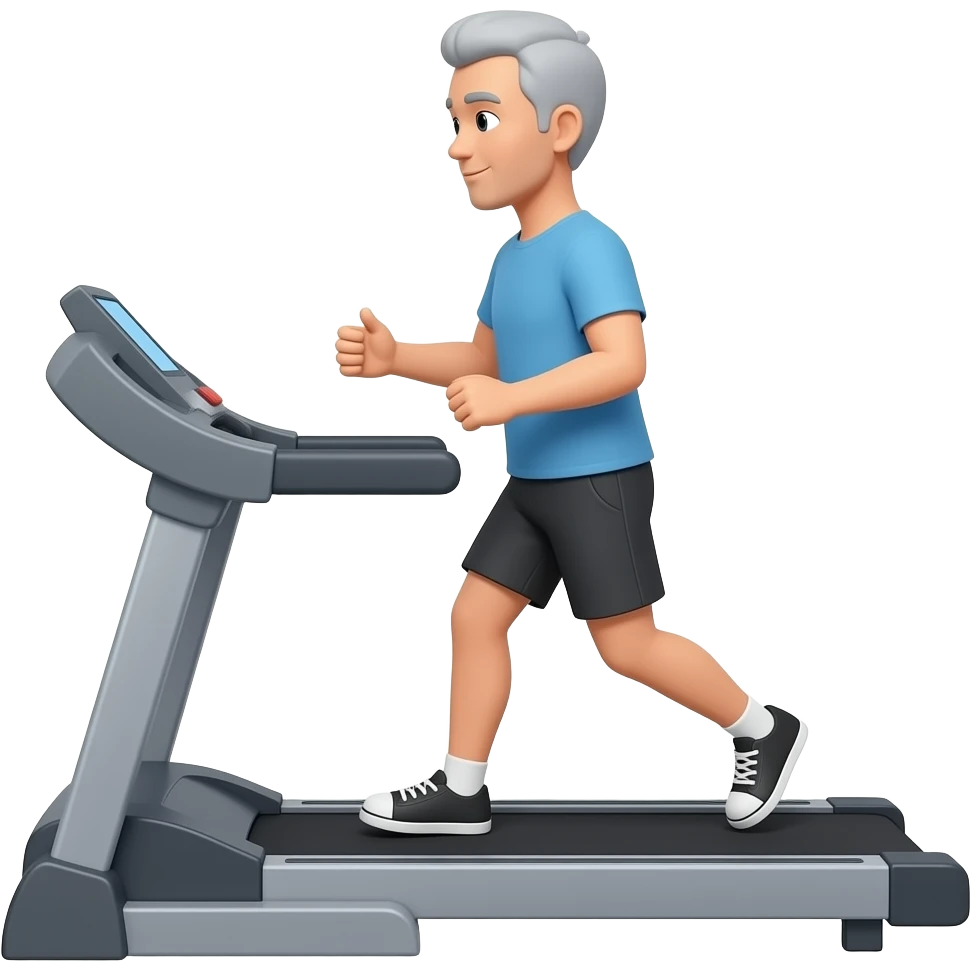 Tapis de course avec homme grisonnant emoji