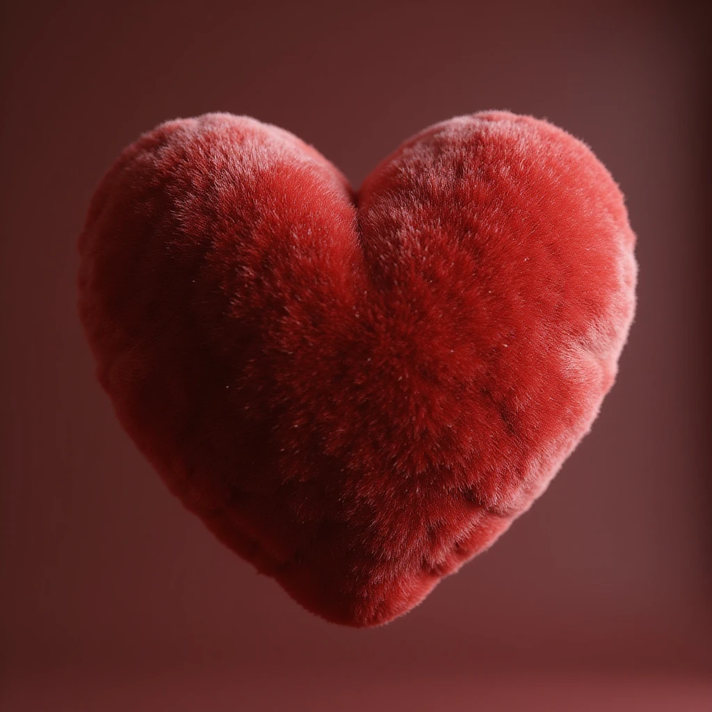 heart with a velvet texture, photorealistic style emoji