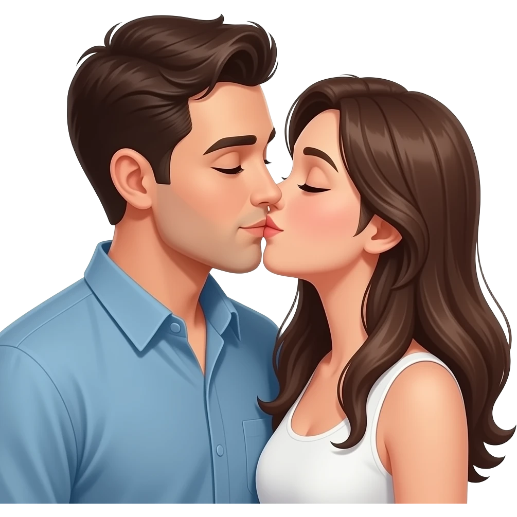 Husband kissing wife lovingly emoji