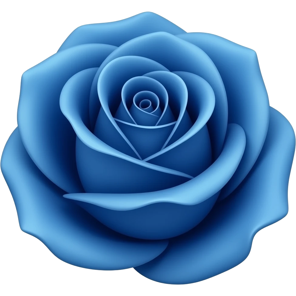 Rosa azul realista emoji