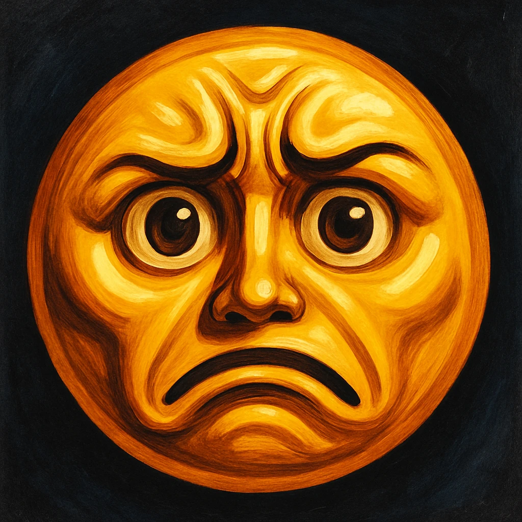 yellow face emoji with dramatic contour emoji