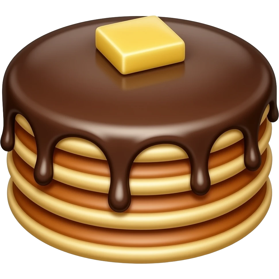 Dark chocolate fully dipped pancakes emoji