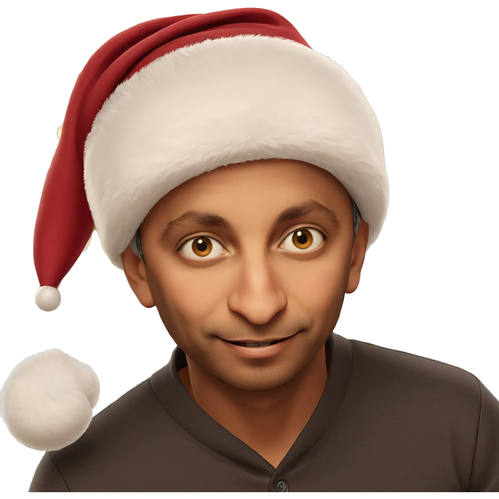 cheerful boy in santa hat emoji