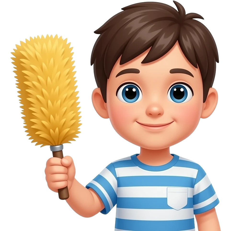 kid with a duster emoji