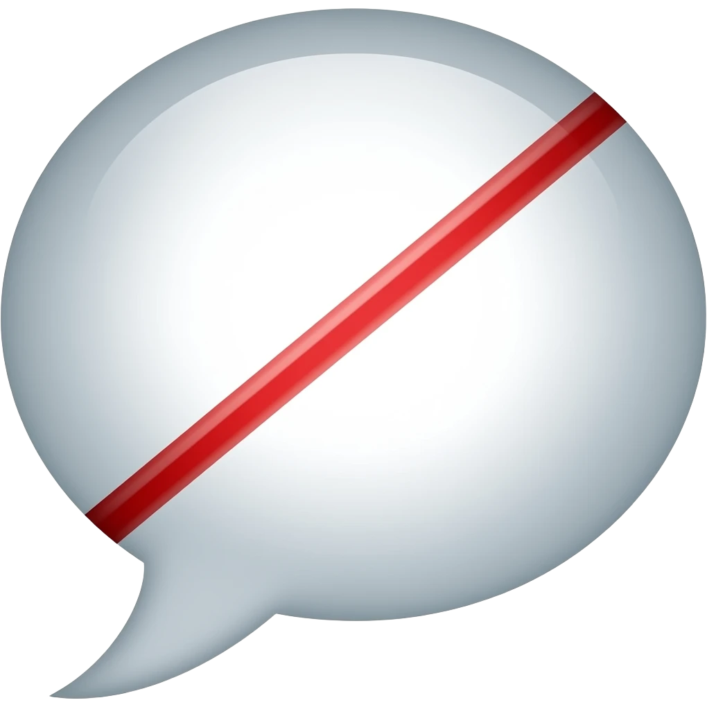 speech bubble with one red line obliquely through it emoji