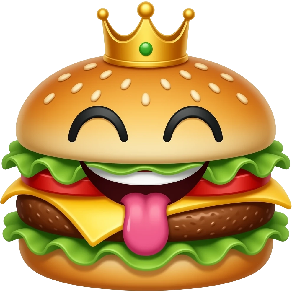 😀+🤤+🍔+🫅🏾 emoji