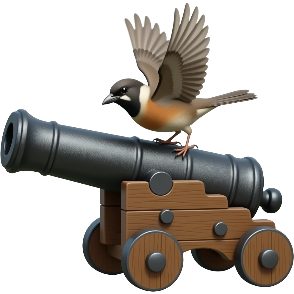 cannon with flappy emoji