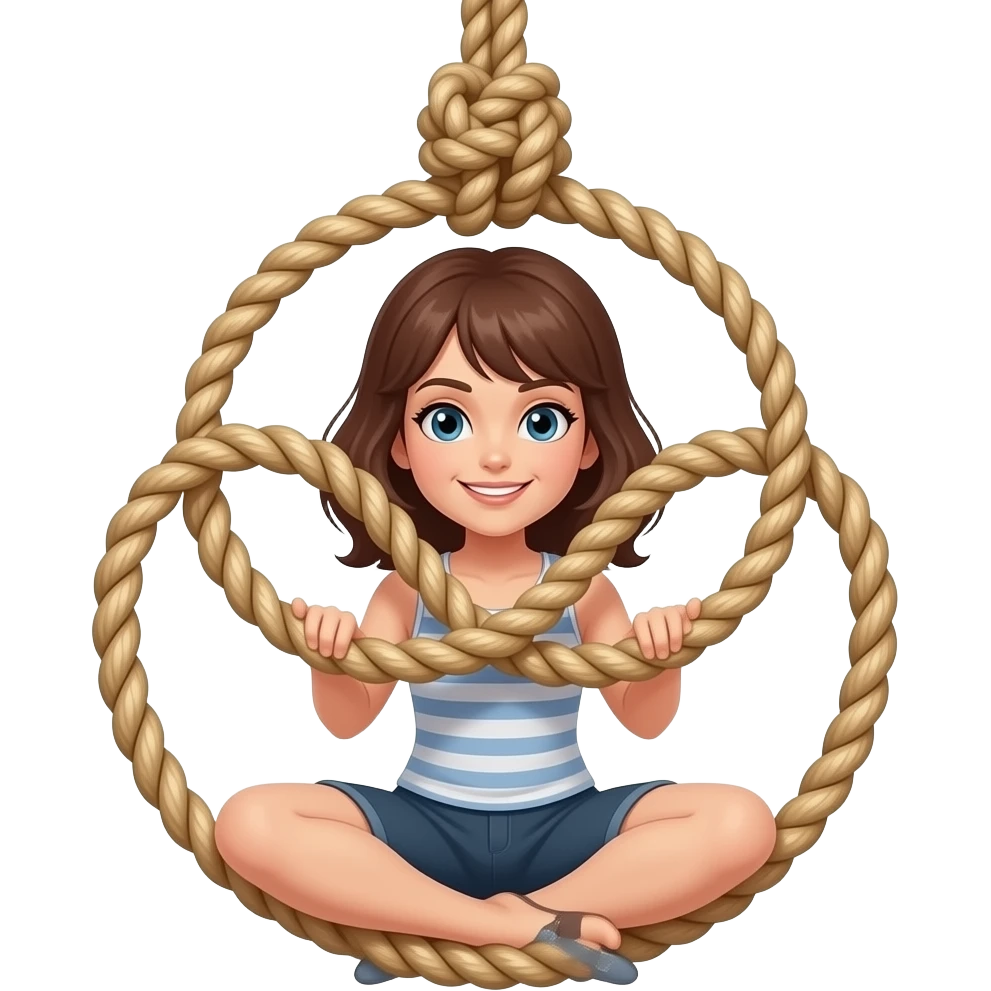 She is doing that trick on the knot emoji