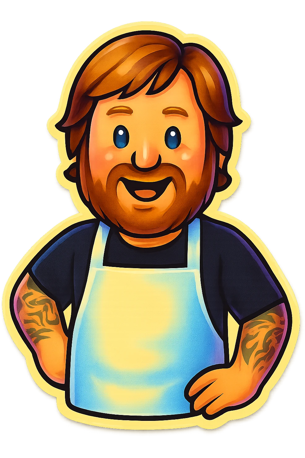Create an emoji based on this person's appearance. Use a fun, expressive style suitable for emoji, in a retro stickers style. emoji