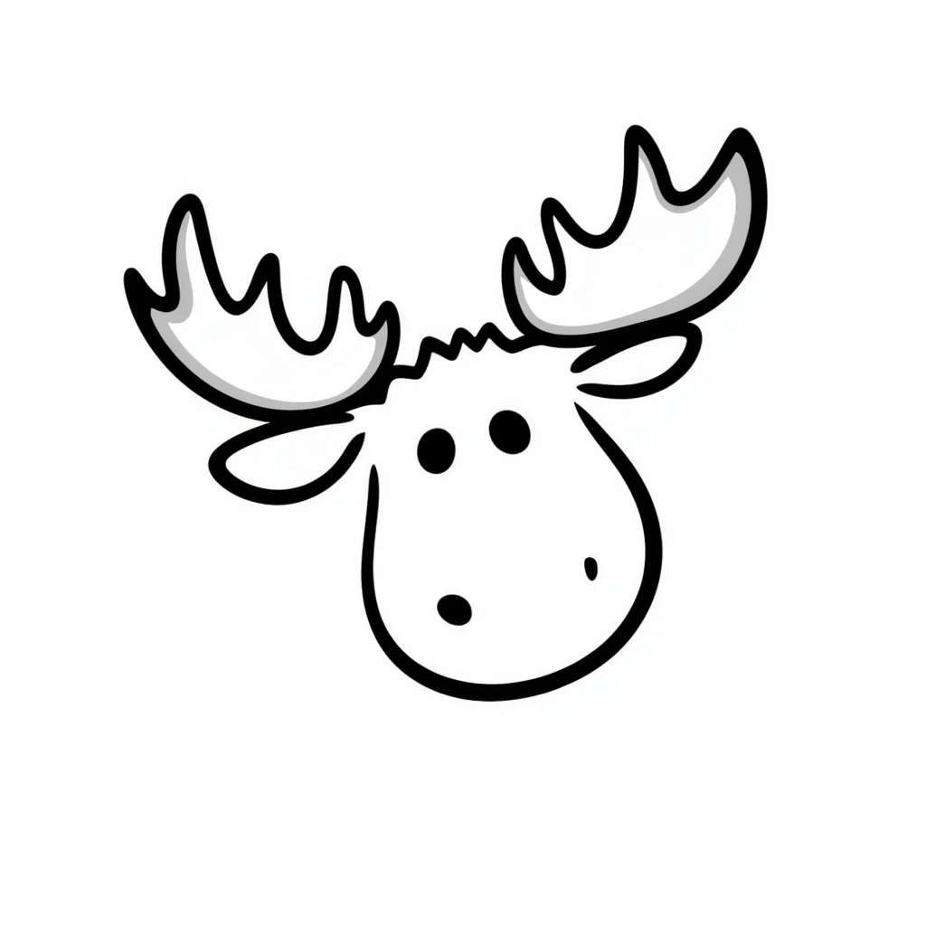 Hand drawn doodle style moose emoji