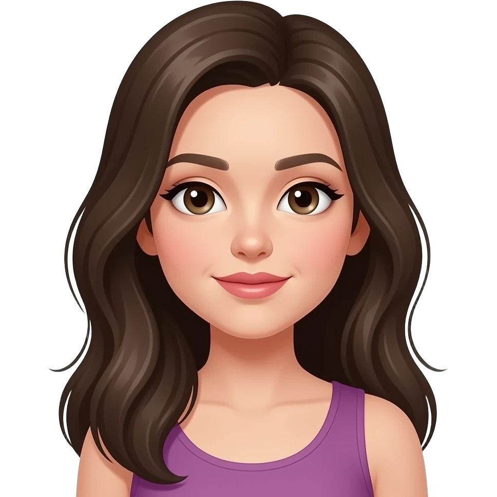 A girl with long hair and makeup emoji