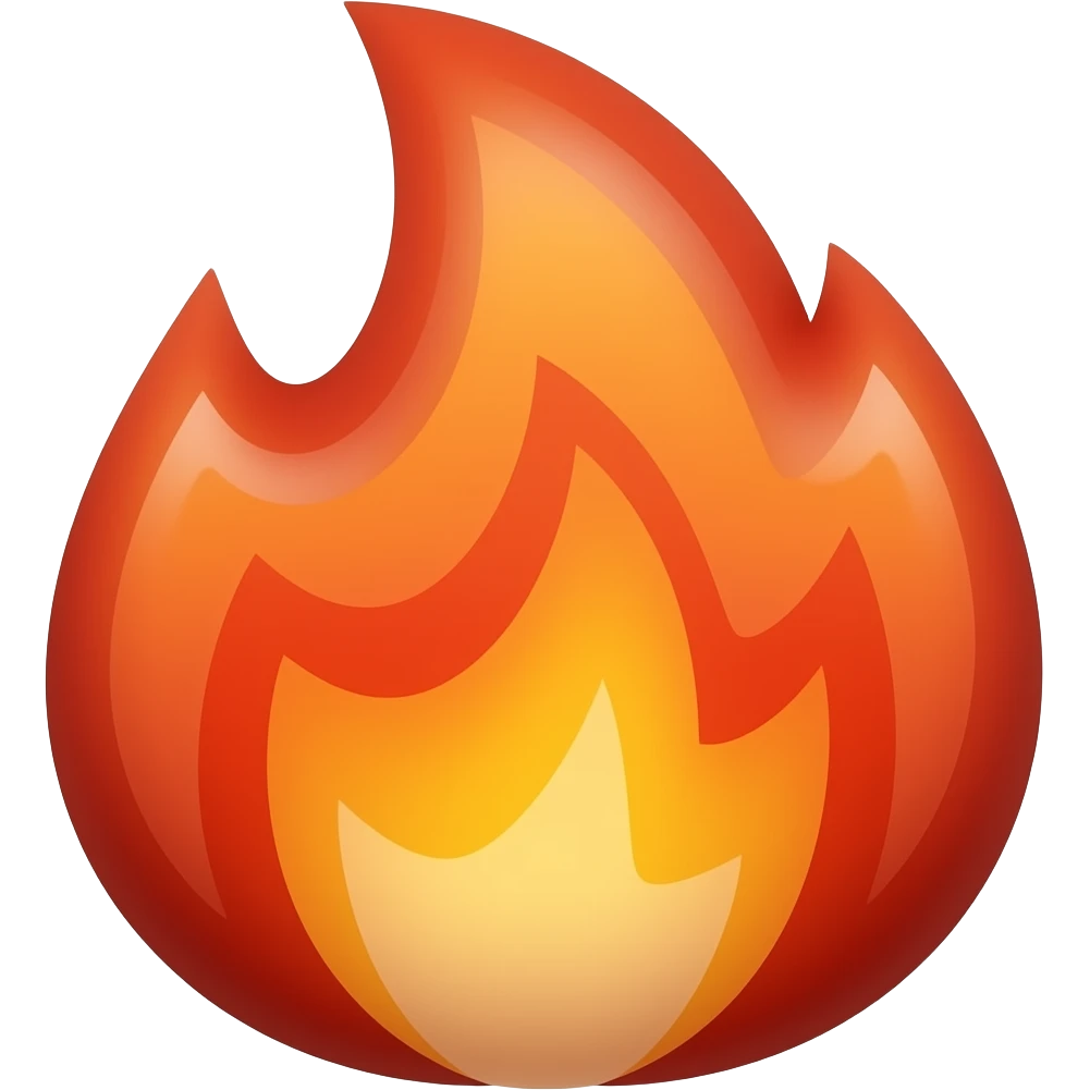 Simple red hot melting metal emoji