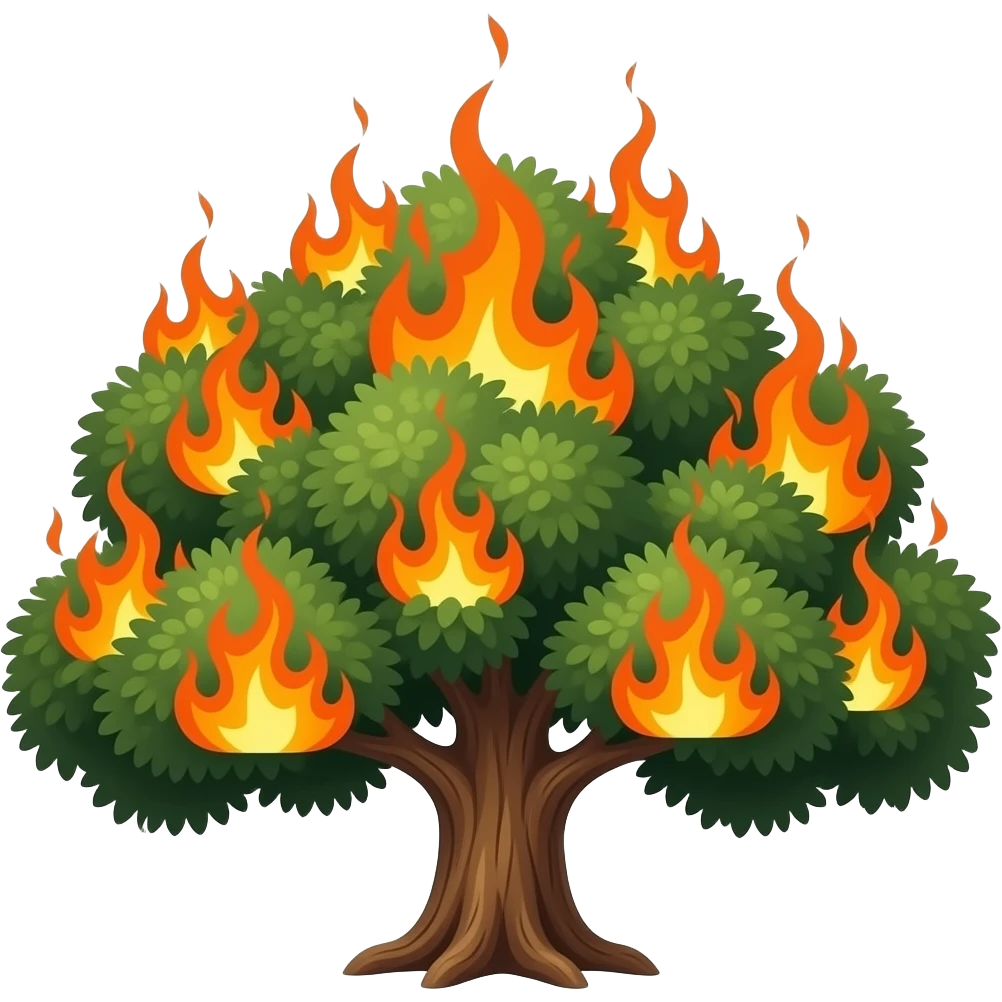 tree on fire emoji