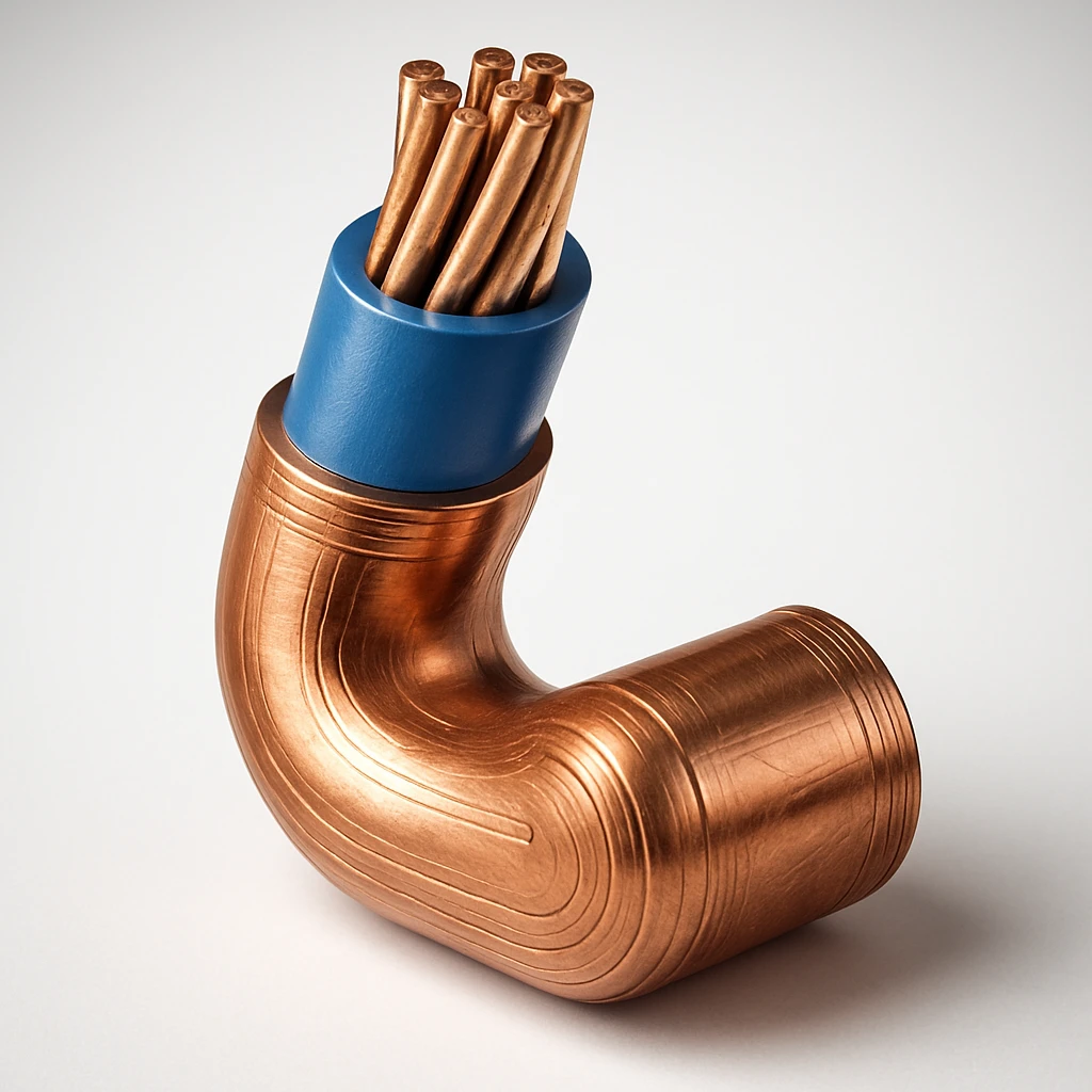 copper cable with blue insulation, detailed, icon style emoji