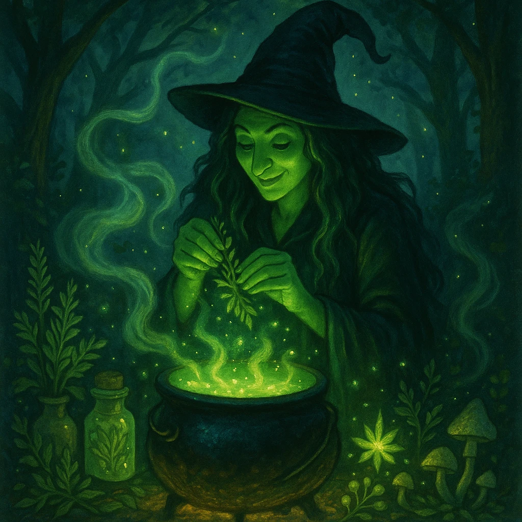 green witch cooking potion emoji