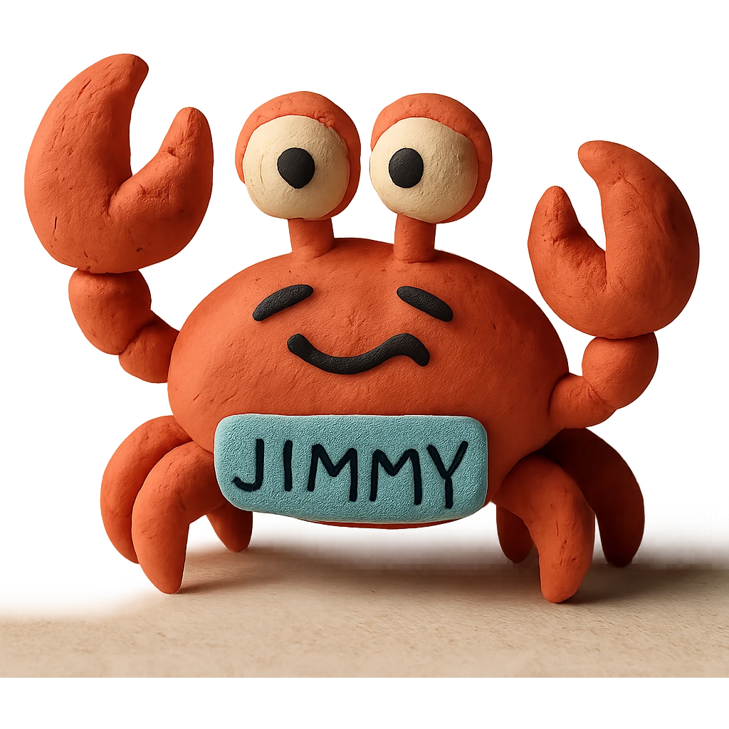 claymation style crab character named Jimmy emoji