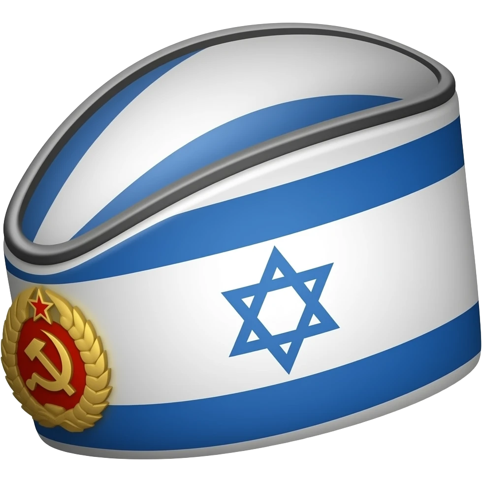 flat Israeli Soviet-Russian Communist Kepi hat emoji