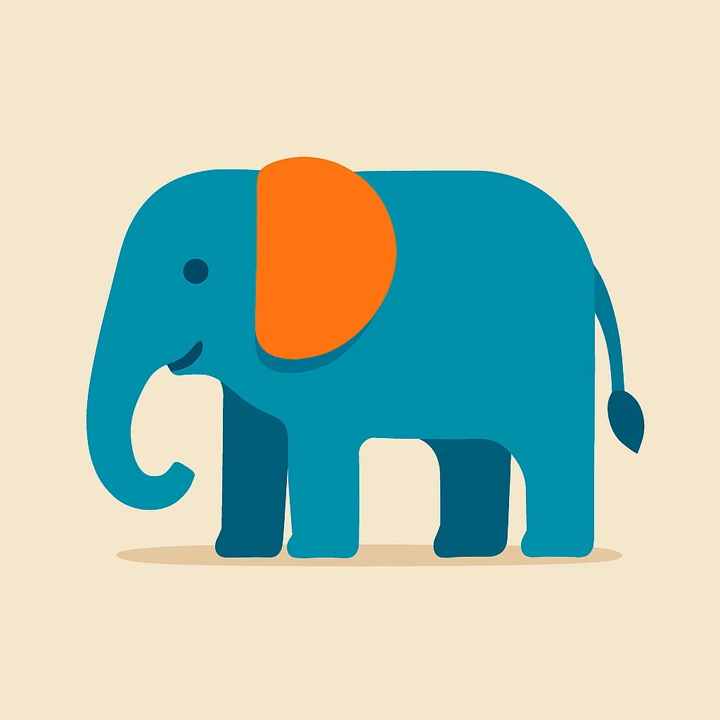 Flat design style elephant emoji