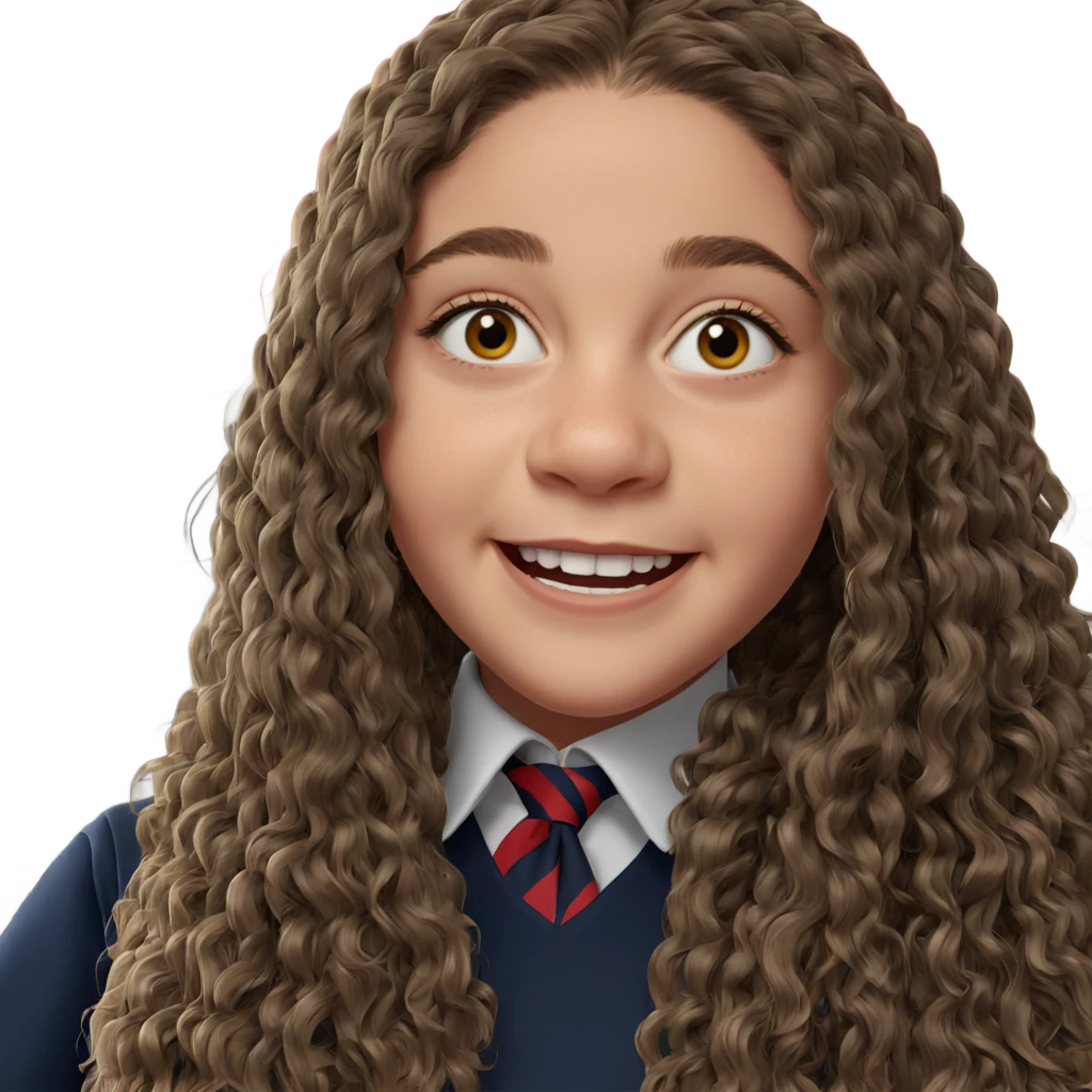 smiling girl in school uniform emoji