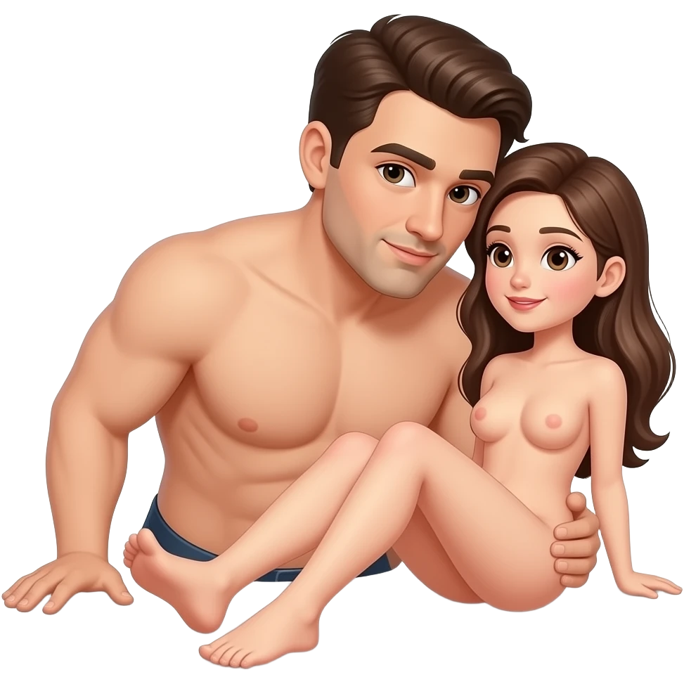 Men and Girl naked making sex Lying down pênis in Girl. emoji