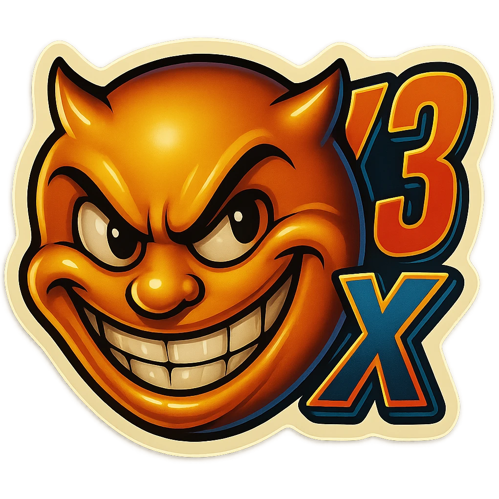 grin EVIL LOOk , Make it say "X3"" emoji