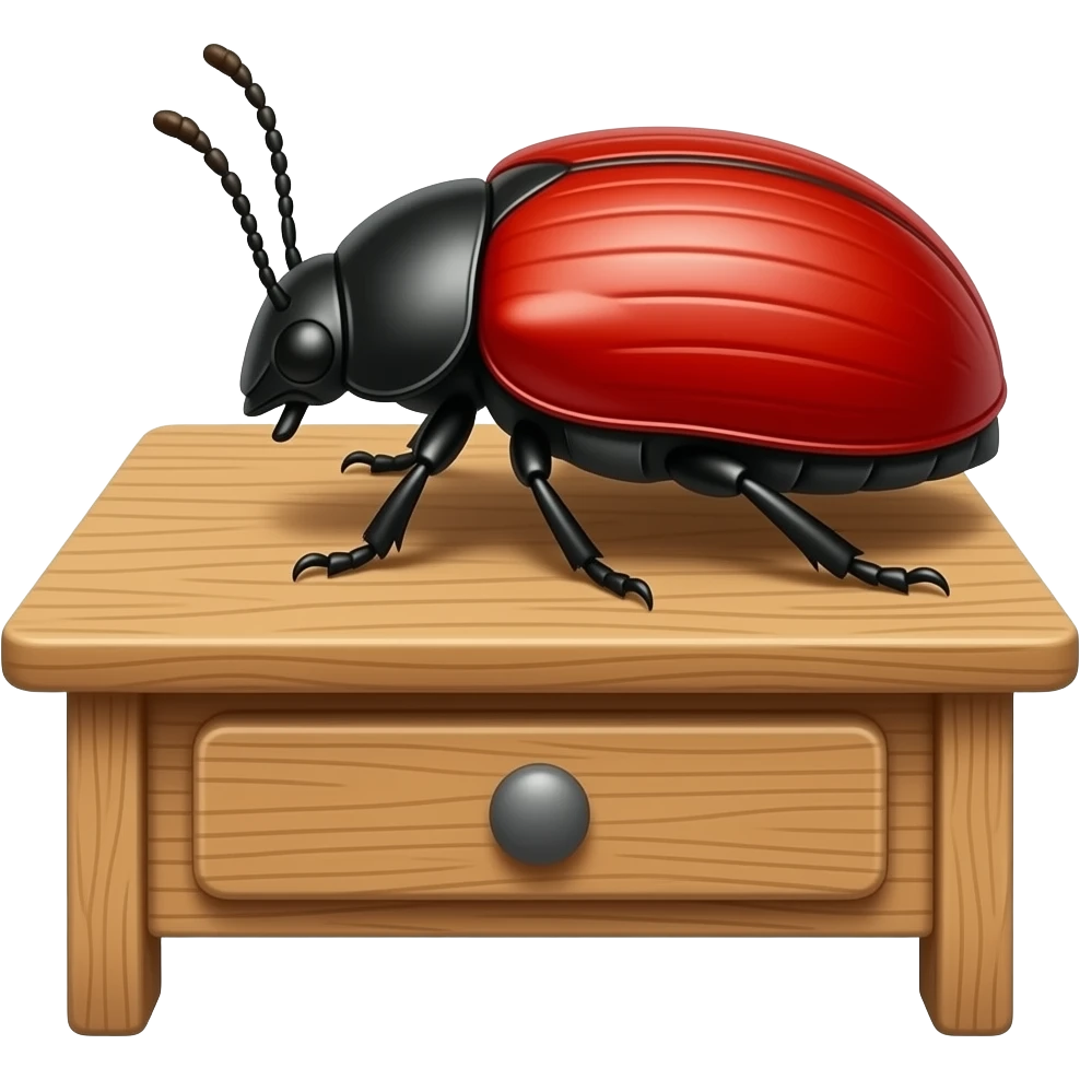 a bug is on a desk emoji