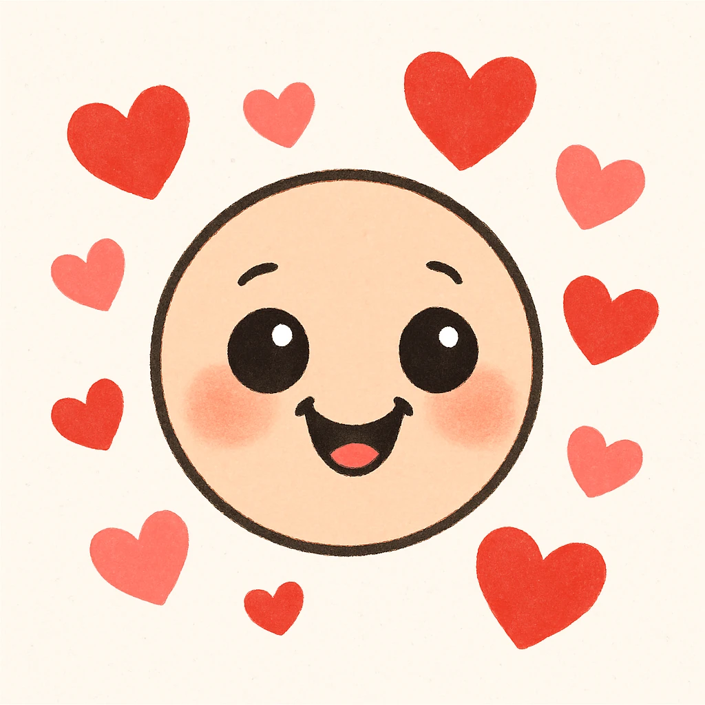 face with hearts emoji