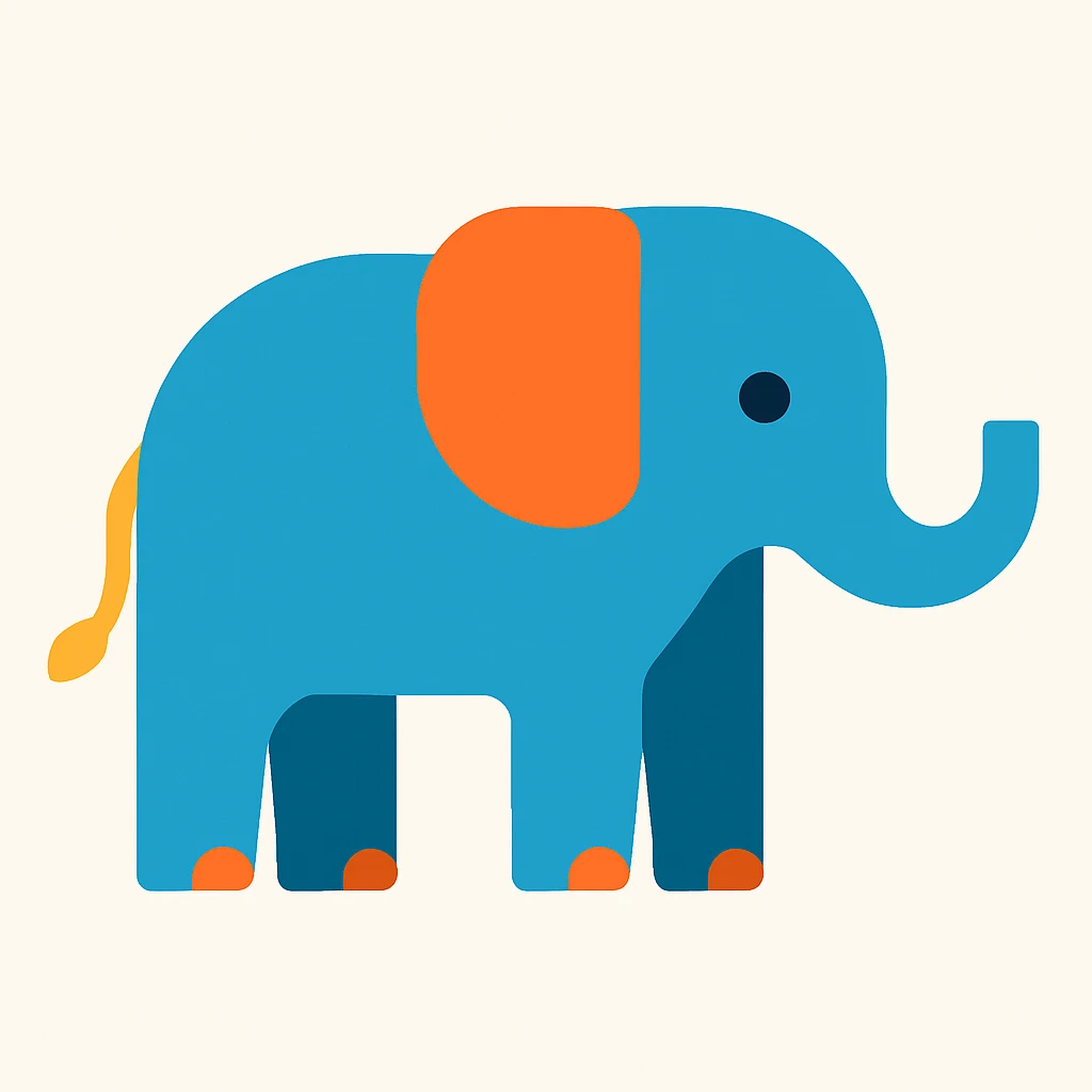 Flat design style elephant emoji