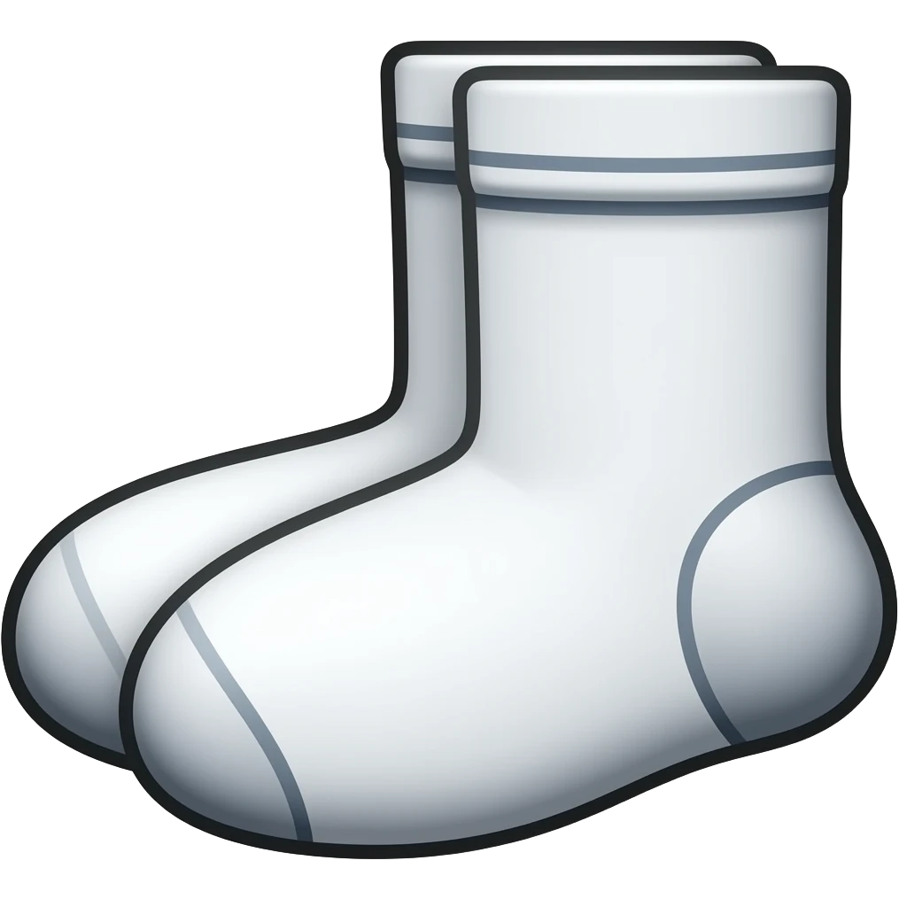 bold black outline socks emoji, bold black outline, cartoon emoji
