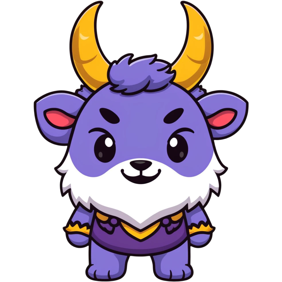 Beast from Beauty and the Beast with human-like mouth and facial expression, still with horns and fur, wearing prince outfit emoji