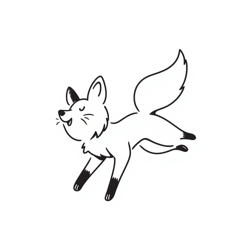 fox hand drawn doodle style emoji