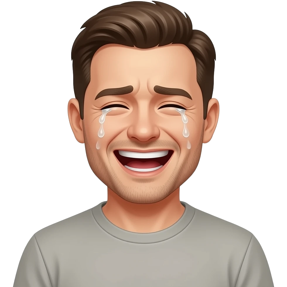 ağlamaktan gülen bir adam emoji