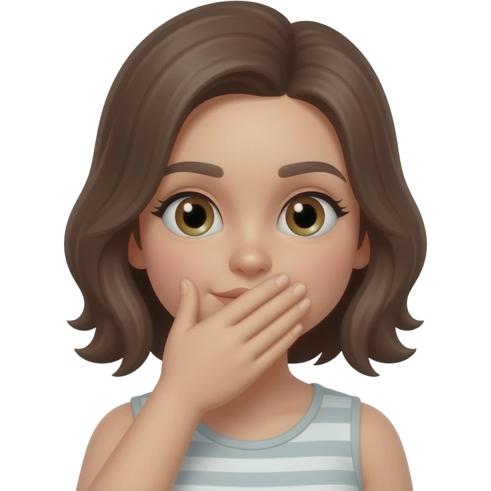 Kinky hand over her mouth emoji