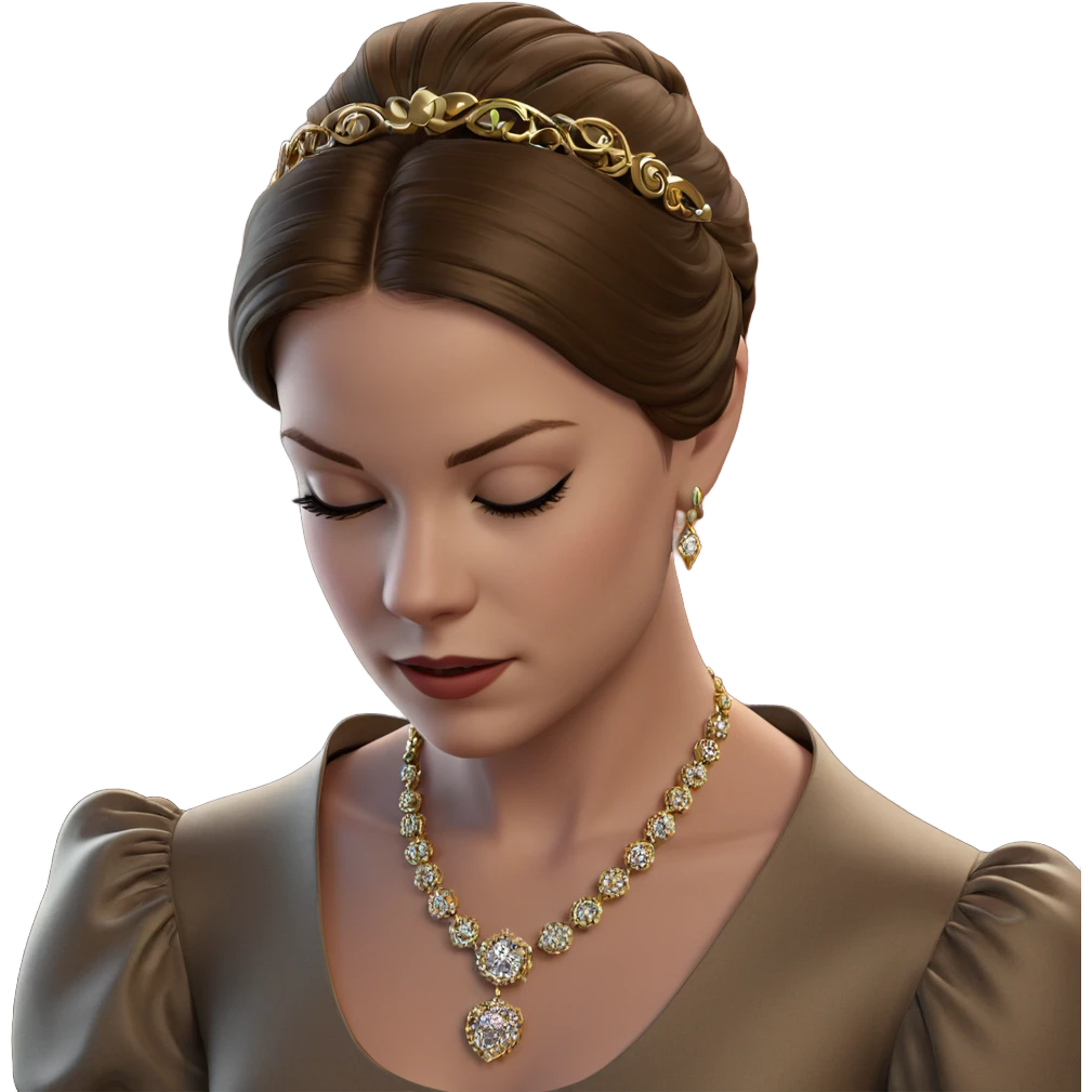 serene girl in elegant dress emoji