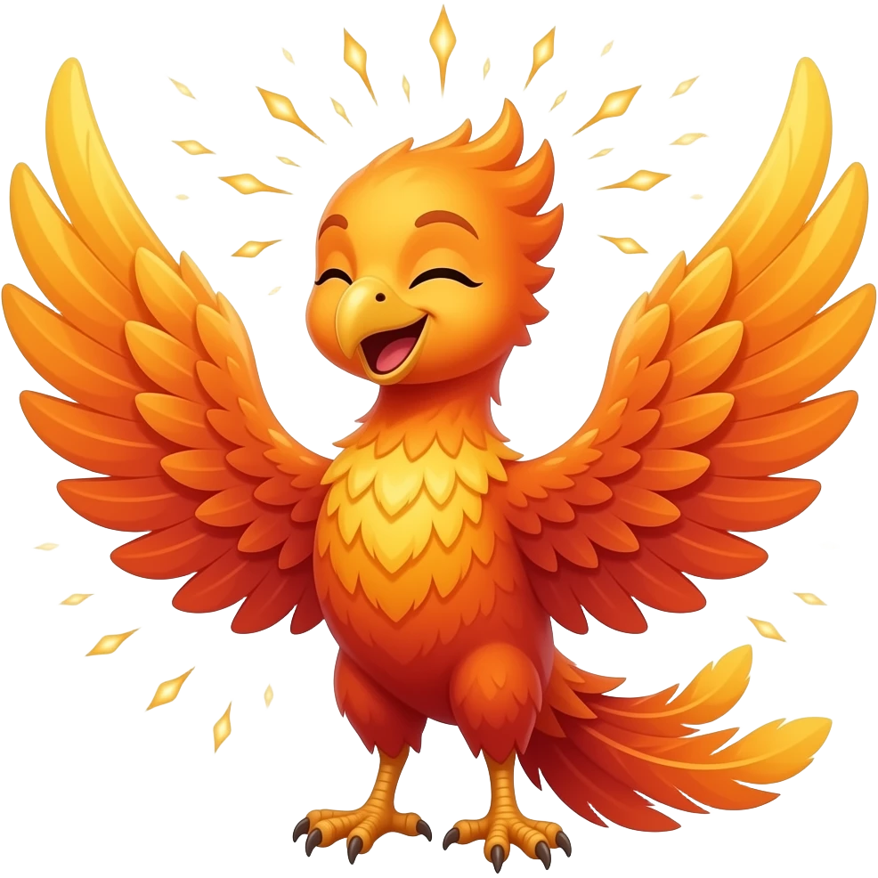 2) laughing phoenix eyes closed sparks emoji