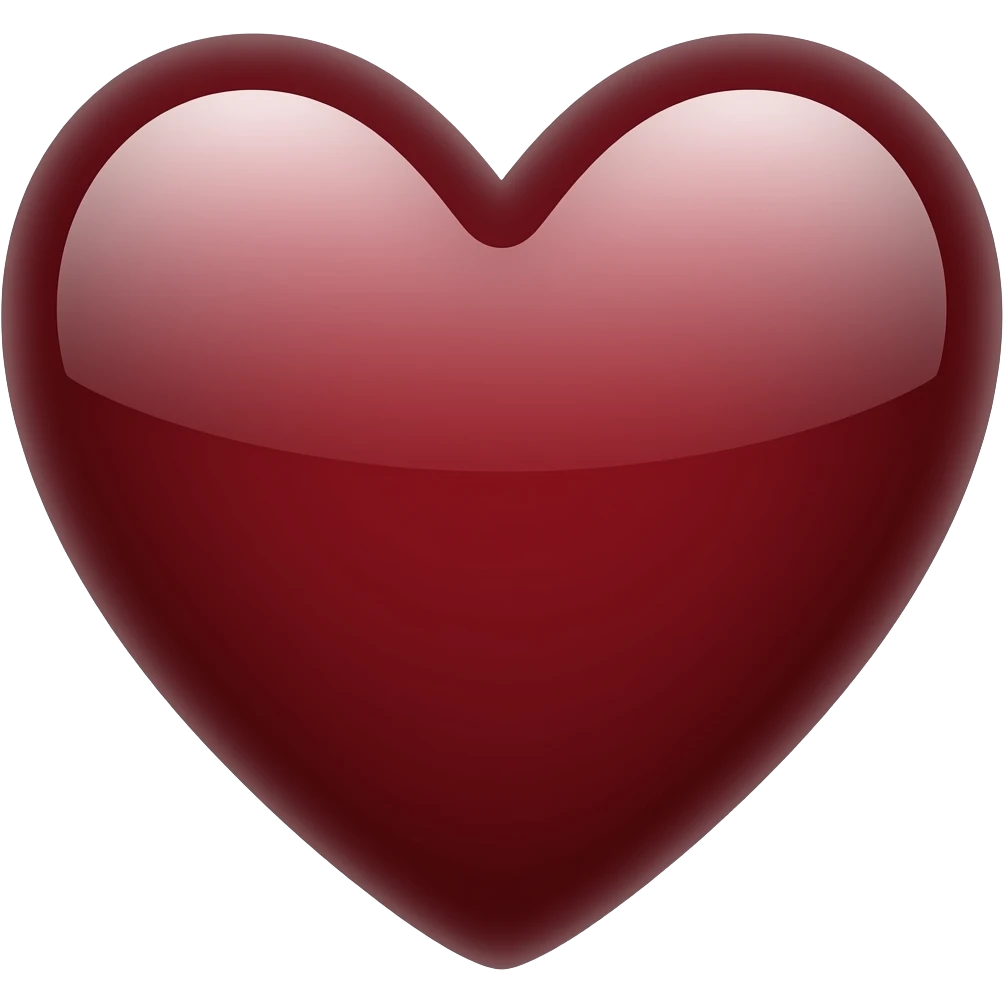 Un corazón color rojo vino emoji