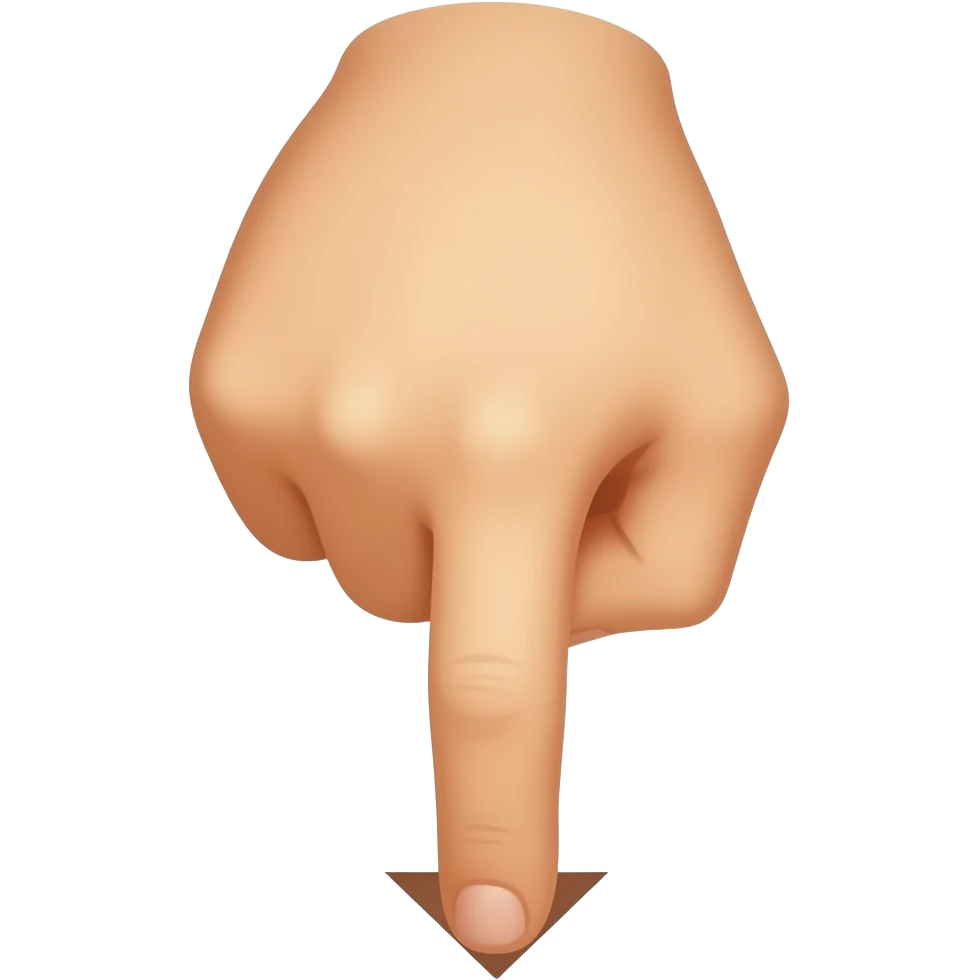 A little finger pointing down, with a downward-pointing arrow at the bottom of the finger emoji