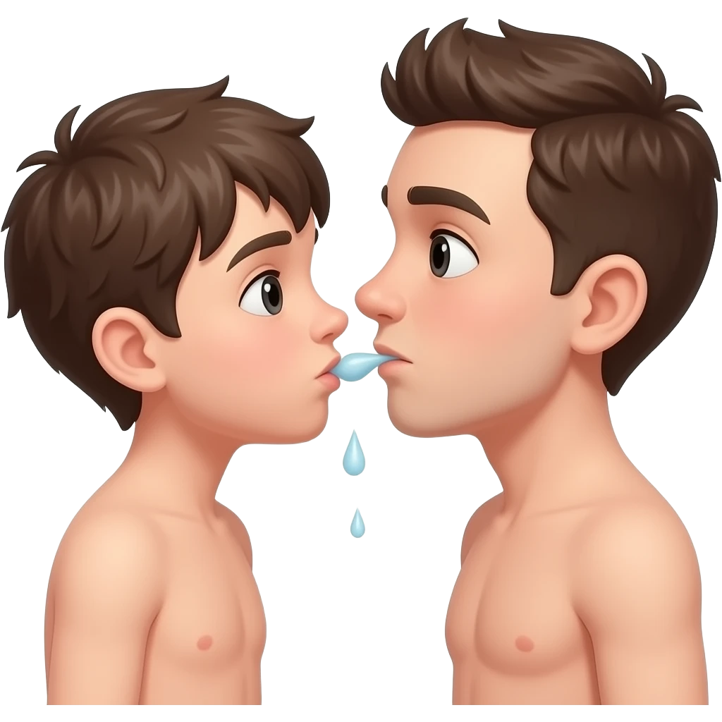 naked boy peeing in mouth of other boy emoji