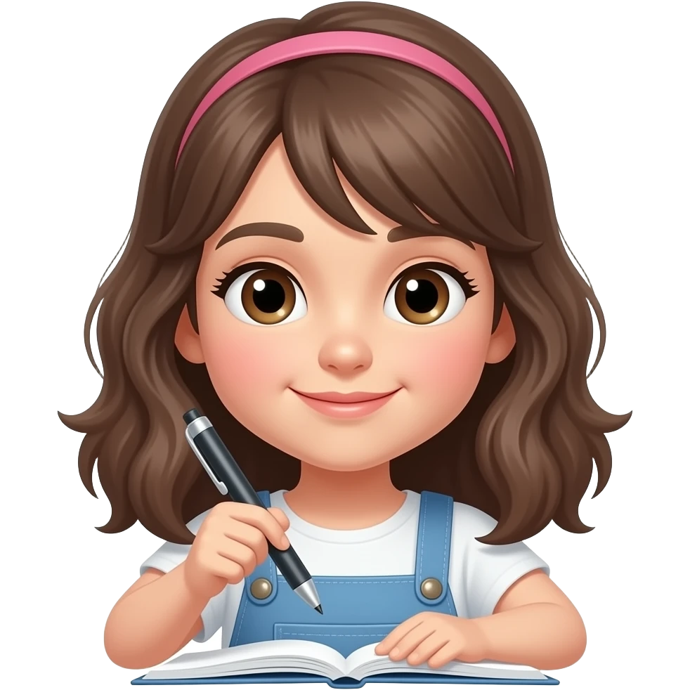 girl playing with pen emoji