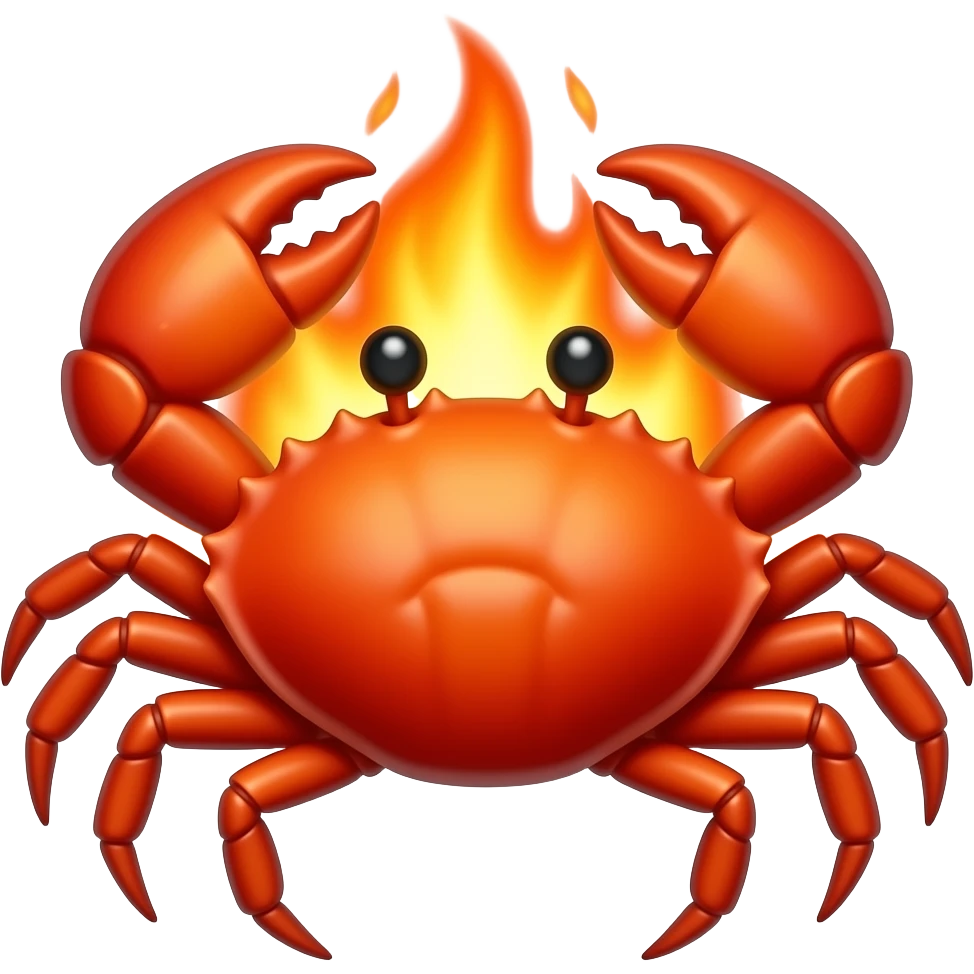 crab flame on emoji