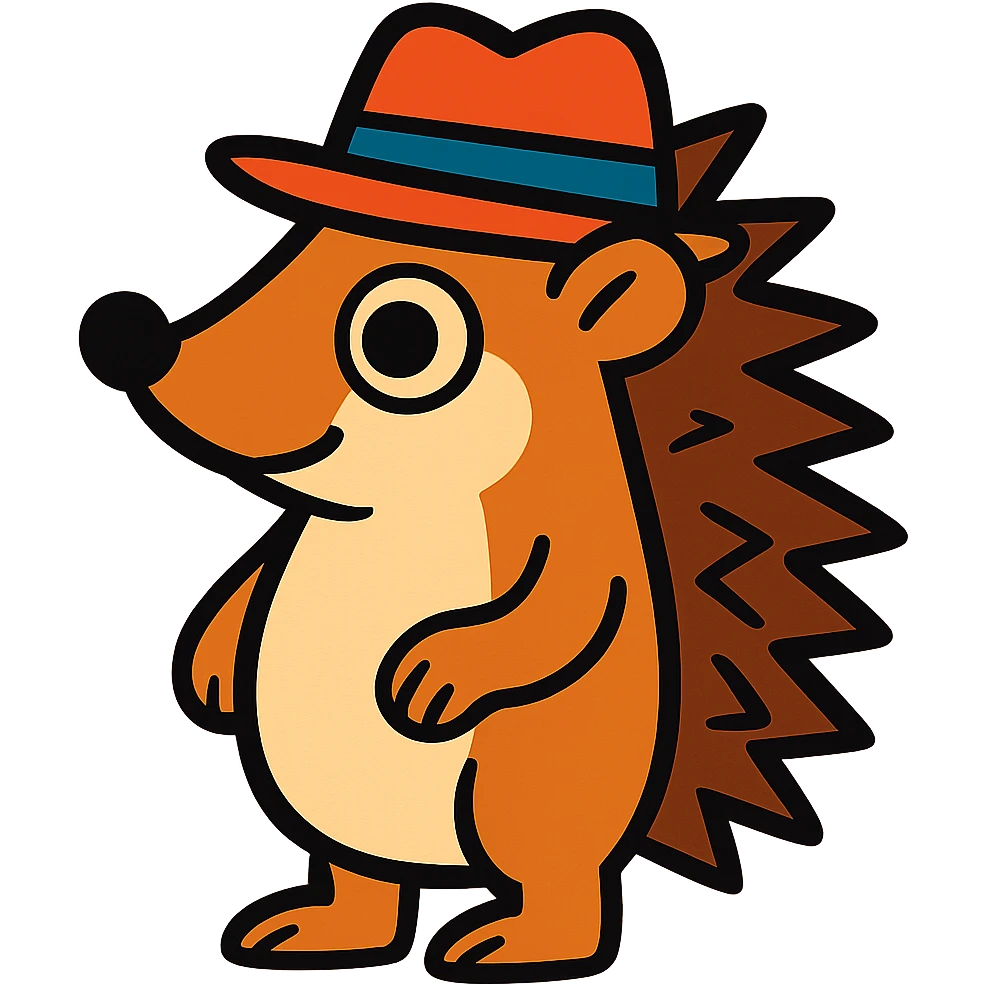 landak dengan topi emoji
