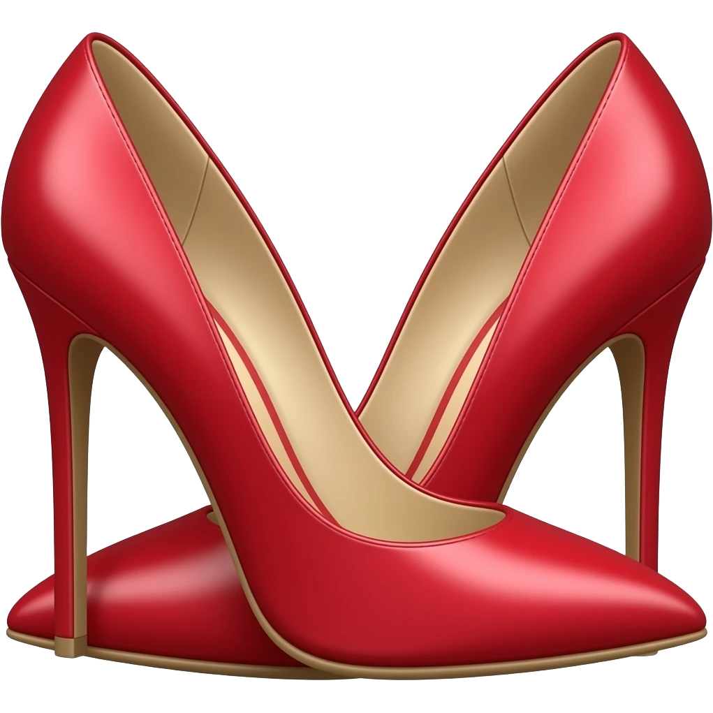 red elegant high heeled shoes top view emoji